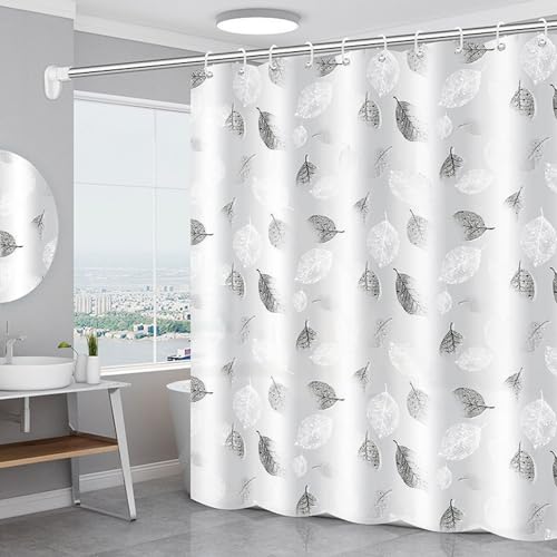 Duschvorhang 180x200 cm,Wasserdichter Duschvorhang,Anti-Schimmel Waschbar Polyester Stoff Badevorhänge,Blätter Badewanne Vorhang Schnell Trocknend für Badezimmer,Wasserfest für Badewanne Bad Vorhang von Bavooty