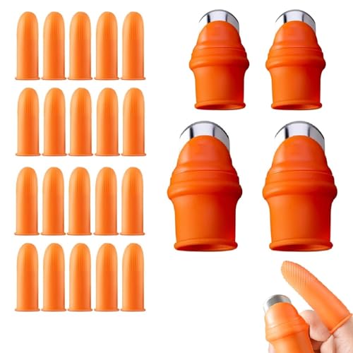 Gartenarbeit Silikon Daumen Messer,Finger Pflanze Obst Pflücken Messer,Garten-Daumenmesser,Separator Garten Werkzeug,Daumenmesser aus Silikon,Silikon Daumenmesser für Bohnen,Tee,Erdbeeren (4 Sätze) von Bavooty