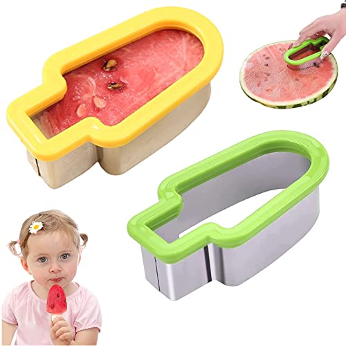 Kreative Wassermelonenschneider,Wassermelonen-Schneider,Kreative Eisform-Schneider,Melonenschneider für Kreative Eis am Stiel,Edelstahlschneider für DIY Obst Kekse Werkzeug,Obst-Werkzeug,2 Stück von Bavooty