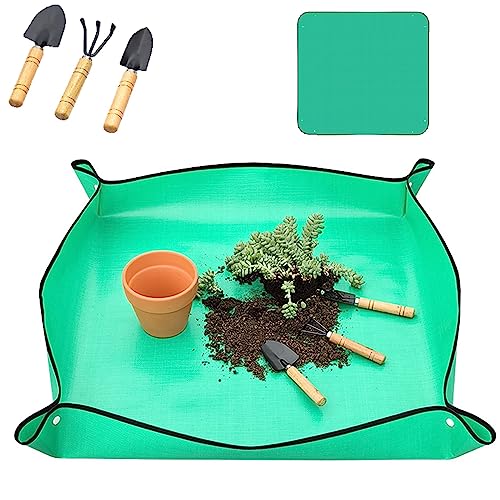 Pflanzunterlage,Faltbar Pflanzmatte,wasserdichte Gartenmatte,Gartenarbeitsmatte,Pflanzen-Umtopfmatte,mit 3 Stück Gartenschaufel für Den Innenbereich,Pflanzen-Umpflanzplane,Wasserdicht,75 x 75 cm Pflanzunterlage,Faltbar Pflanzmatte,wasserdichte Gartenmatte,Gartenarbeitsmatte,Pflanzen-Umtopfmatte,mit 3 Stück Gartenschaufel für Den Innenbereich,Pflanzen-Umpflanzplane,Wasserdicht,75 x 75 cm von Bavooty