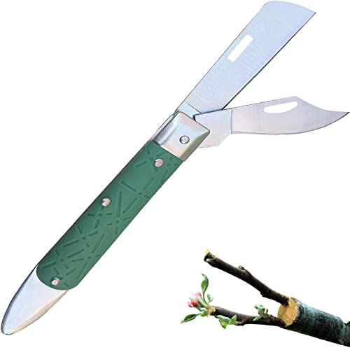 Scharfes Pfropfmesser,Gartenmesser Klappbar,Klappbar Okuliermesser,Rostfreier Stahl Taschenmesser,Gartenarbeit Veredelungsmesser,Gartenmesser Aus Edelstahl, zum Pfropfen von Unkrautbüschen Zweige von Bavooty