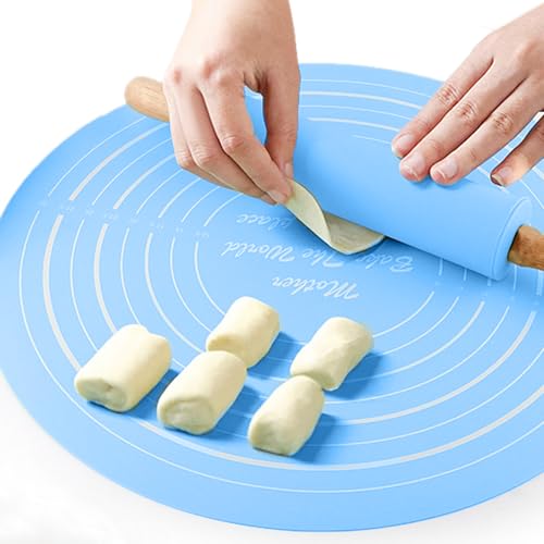 Teigroller Klein,Kinder Teigroller,2 Stück Nudelholz,kleine Teigrolle für Teigfladen und Plätzchen,Silikon mini Nudelhölzer für Kinderhände,Backzubehör 22x4.3x4.3cm (2, Blau) von Bavooty