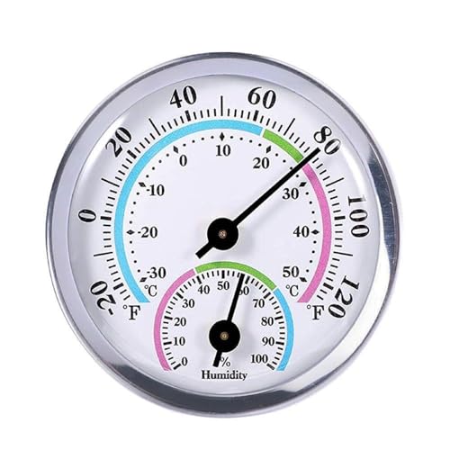 Thermometer Hygrometer,Thermometer Hygrometer Innen Analog,2 in 1 Hygrometer Innen Analog & Thermometer,5.8cm Luftfeuchtigkeitsmesser innen,Thermo-Hygrometer für Häuser,Gewächshäuser,Gärten,Farbe von Bavooty