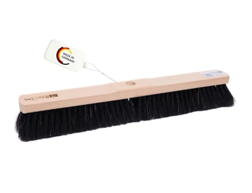 BawiTec Rosshaarbesen mit Stielloch feine weiche Naturhaar-Borsten (Mischung) 50cm Breit für Standardstiele Kehrbesen Saalbesen Sattel-Holz mit Loch ohne Stiel Rosshaar-Borsten von BawiTec