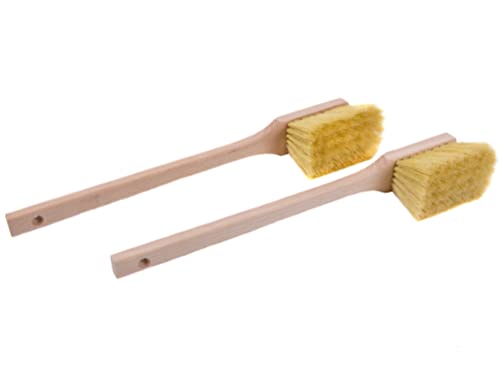 2 Langstielbürsten BawiTec XL Stielbürsten 450mm NaturFibre Borsten Reinigungbürsten Set Holzbürsten mit Langen Naturfaser-Borsten für Haushalt,Werkstatt,Hobby,Gewerbe und Industrie von BawiTec