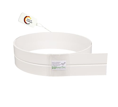 BawiTec Kunststoff Knickwinkel Knickleiste weiß mittige Knickfalz Abdeckleiste flexible Flachleiste Flachprofil Verkleidungsleiste Fassadenbau Fenster Türen (Breite 50mm 25/25 - Länge 600cm) von BawiTec