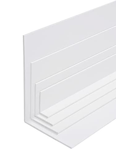 BawiTec Kunststoff Winkelprofil,Schenkel 100x60 mm,Länge 200cm,Farbe weiß,Kunststoffwinkel,Fensterleiste,Profil Winkel,Bauprofil,Fensterwinkel,Eckprofil,Breite 60mm 100mm von BawiTec