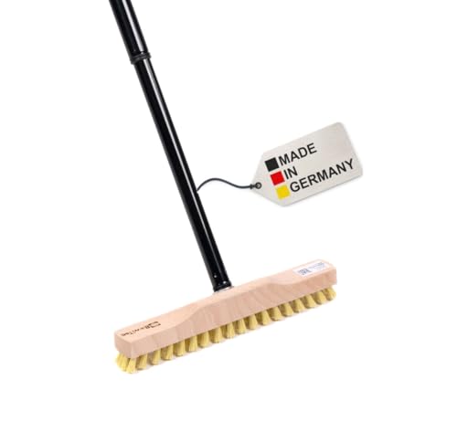 BawiTec Schrubber, Rheinischer Wischer, 28cm Breit/Lang, mit Stiel, Metall-Teleskopstiel, Bodenschrubber mit Metallgewinde, schmale Form, Buchenholzkörper, MyprenFibre-Borsten, Haushaltsschrubber BawiTec Schrubber, Rheinischer Wischer, 28cm Breit/Lang, mit Stiel, Metall-Teleskopstiel, Bodenschrubber mit Metallgewinde, schmale Form, Buchenholzkörper, MyprenFibre-Borsten, Haushaltsschrubber von BawiTec