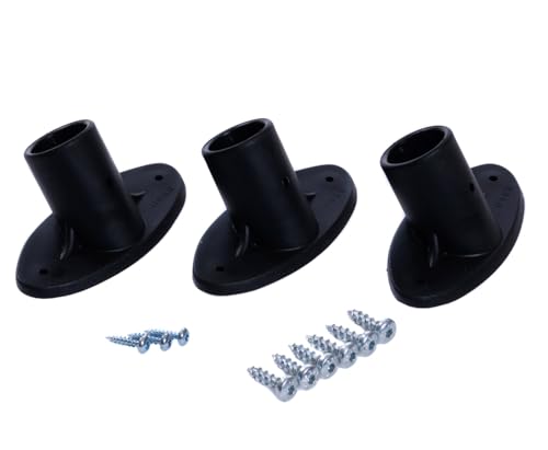 BawiTec Stielhalter Set Besenstielhalter Metallhalter Kunststoffhalter inkl. Schrauben Ersatz Metall-Kunststoff-Halterung für Stiele Holzstiele (3 Kunststoffhalter 23-24mm) von BawiTec