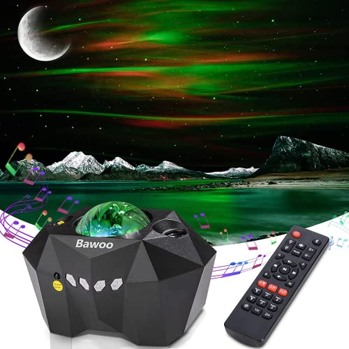 LED Sternenhimmel Projektor Aurora Projektor Bawoo LED Sternenprojektor Lampe Nachtlicht mit Fernbedienung/Bluetooth/Musikspieler/Timer für Party Weihnachten Ostern von Bawoo