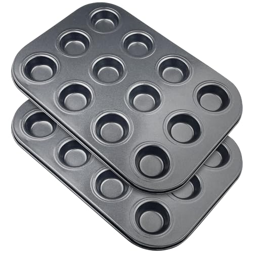 Baxcdyswe 2er-Pack Muffinform, Mini Muffinblech für 12 Muffins, Muffinform Blech Antihaftbeschichtet Muffins Backform, Mini Muffin form Muffinformen Muffinbackformen Backblech, Spülmaschinengeeignet Baxcdyswe 2er-Pack Muffinform, Mini Muffinblech für 12 Muffins, Muffinform Blech Antihaftbeschichtet Muffins Backform, Mini Muffin form Muffinformen Muffinbackformen Backblech, Spülmaschinengeeignet von Baxcdyswe