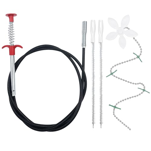 Baxcdyswe Abflussreiniger Spirale, Pack 4 Rohrreinigungsspirale, Spirale Abfluss Rohrreinigung, Abflussspirale Rohrreiniger Sticks, Pipe Cleaner Krallengreifer Cleaner, Shower Pipe Drain Hair Remover von Baxcdyswe