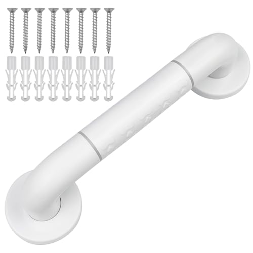 Baxcdyswe Haltegriffe für Senioren, 30cm Haltegriff Dusche, Rutschfeste Handgriff, Weiße Nylon-Sicherheitsgriffe, Badewannengriff Edelstahl, Behinderten WC Duschgriff, Badewanne Einstiegshilfe von Baxcdyswe