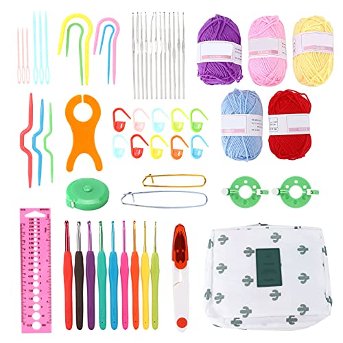 12 Stcs Häkelnadel -Set Aluminiumoxid -Webennäh -Strick -Hakenkit mit Aufbewahrungsbeutel von Baxnore