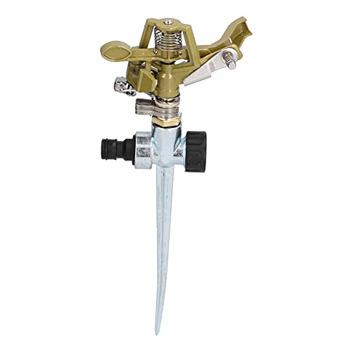 Automatischer Sprinkler 360 Grad Rotation Wasser Sprinkler Einstellbarer Sprühabstand Langlebiger Zinklegungsbau für Rasengartenbewässerung (Metalldüsenstil) von Baxnore