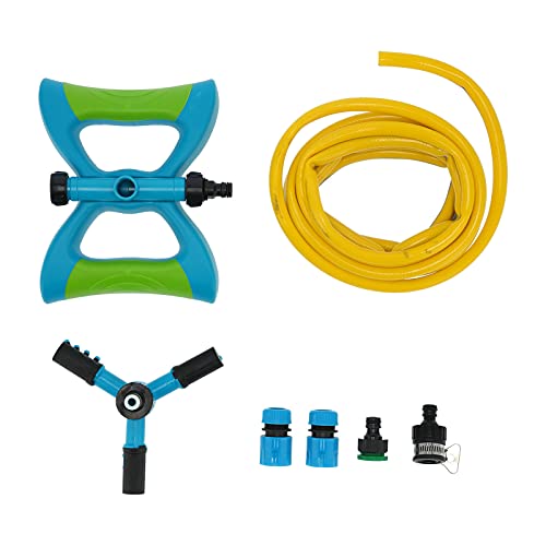 Automatischer Wassersprinkler 360 Grad rotierender Rasensprinkler Hydraulikantriebsbewässerungsinstrument für Garten Rasenkühlung PVC Plastik 24x18.5x10.5 cm 1450g von Baxnore