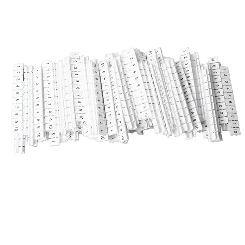 Baxnore 100 Stück Klemmenmarkierungsstreifen, hitzebeständiger Nylon-Klemmenblock-Markierungsstreifen, Klemmenblock-Etiketten, Klemmenmarkierungsetiketten für Elektro von Baxnore