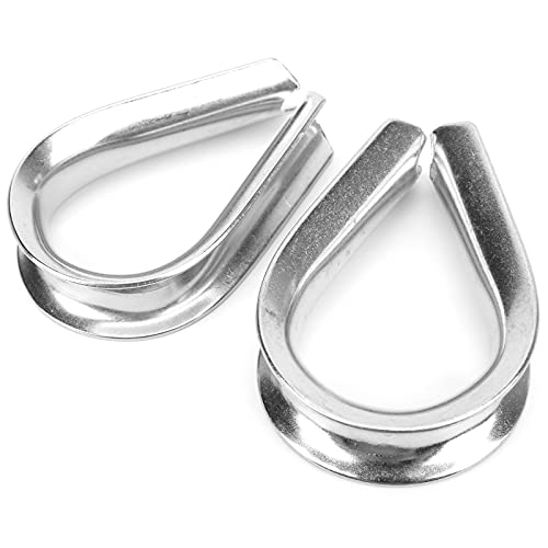 Baxnore 16MM Marine Drahtseil Edelstahl-Clips Kabel Schutz ring Fingerhüte Klemmen Hoch leistungs korrosions beständig für Boots-Takelage Industrielle Anwendungen Haltbare 2er-Pack von Baxnore