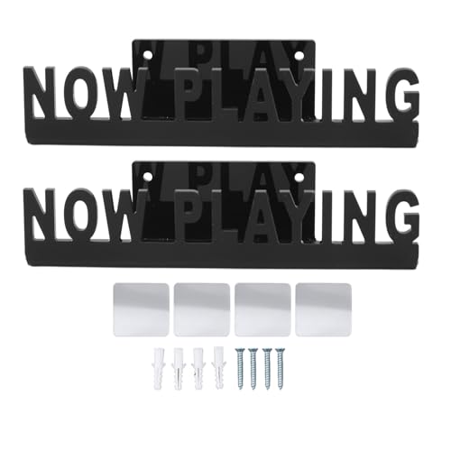 Baxnore 2pcs jetzt Spielen Rekordständer, Acryl Wall Mount Albumhalter mit schwimmendem Regal für Plattenabdeckungen Bücher Home Decor (Schwarz) von Baxnore