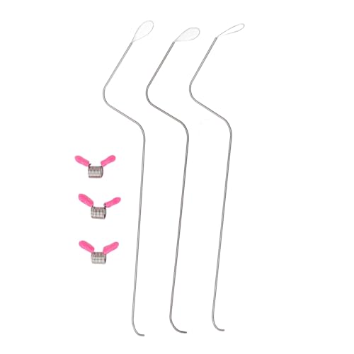 Baxnore 3 Stück Perlen nadel 1,2mm große Augen Edelstahl gebogene Perlen nadeln mit Perlen stopper für Schmuck herstellung Bastel projekte von Baxnore