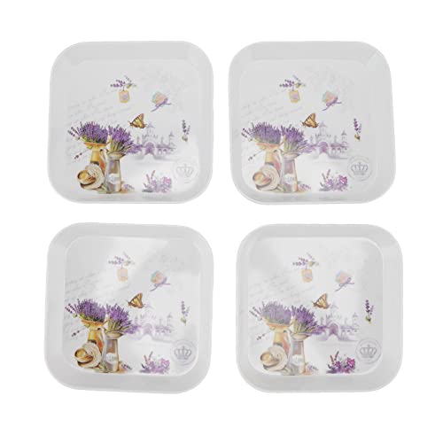 Baxnore 4 Stück leichte Obst-Snackteller, Dessertteller mit großer Kapazität, Snackteller mit Überlaufschutz, Spießknochenteller, Mehrzweck-Servierteller für Zuhause (Style 1) von Baxnore