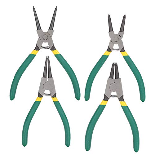 Baxnore 4pcs Circlip -Zange Set Snap Ring Zelle Mini Innern externer gerader gebogene 6inch von Baxnore