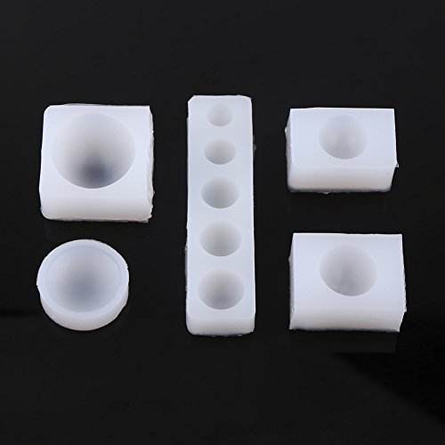 Baxnore 5pcs Creative DIY halbe runde Cabochon -Silikonformen für Epoxidharz -Schmuck, die nicht giftig wiederverwendbare hochwertige Silikonform für Kuchendekoration und Handwerk von Baxnore