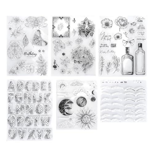 Baxnore 6pcs Silikon -Präge -Ordner Mehrzweck DIY Bastelvorlage Formen zum Erstellen von Papierkarten Foto Album Hochzeit Dekoration Scrapbooking von Baxnore