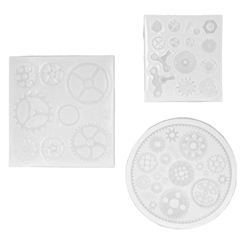 Baxnore Ausrüstung Silikonform Steampunk -DIY -Handwerksform für Harz -Ton -Dekoration Nicht -Stick wiederverwendbares hochtemperaturbeständige transparente 3 -pcs -Set von Baxnore