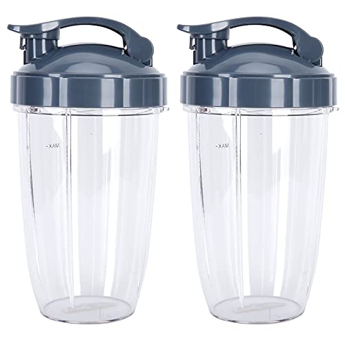 Baxnore Blender Cup -Austausch, transparenter Behälter mit Deckel, kompatibel mit Enthüllung, Geschirrspüler Mixerzubehör für Smoothies -Entsaften von Baxnore