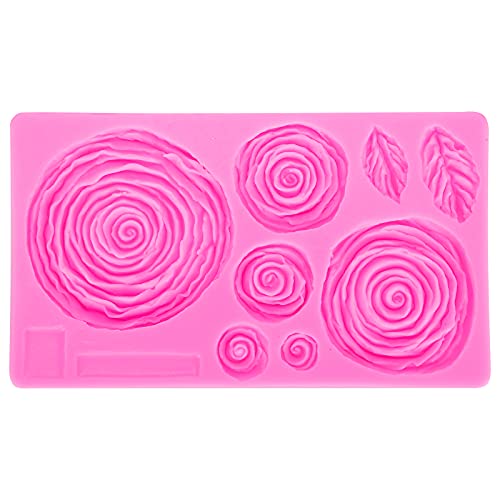 Baxnore Blumenmuster Kuchenform DIY Silikonform für Schokoladenseife Harzdekoration (rosa) von Baxnore