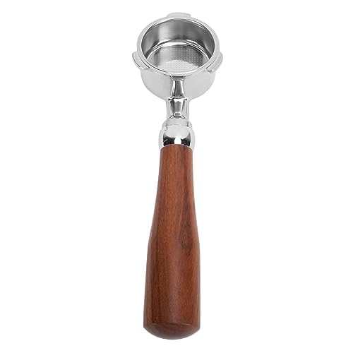 Baxnore Bodenlose Porta filter mit Holzgriff, Edelstahl-Kaffeefilter halter für Extraktion werkzeug mit abnehmbarem Korb (F Typ Red Acid Twig) (F Lila Sandelholz vom Typ) (F Brasilianische Rosenholz von Baxnore