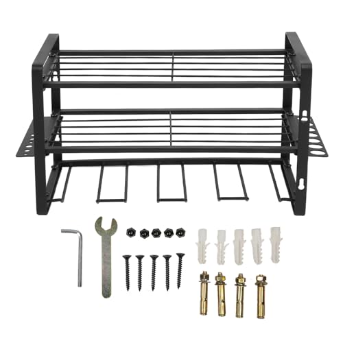 Baxnore Bohrer -Organisator Black Bohrhalter 150lb Ladentrag -Wandmontage -Werkzeugregal mit vollem Zubehör für Garage Workshop von Baxnore