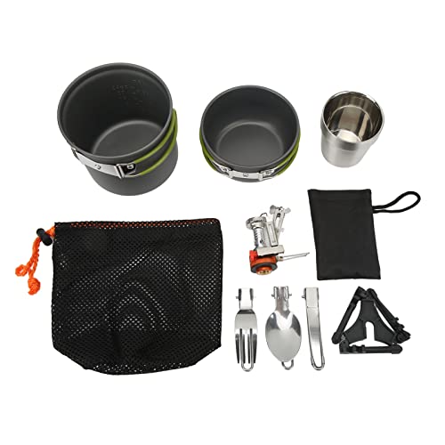 Baxnore Camping Kochgeschirr Set Multifunktion ales Outdoor-Picknick-Kochherd Topf Klapp löffel Gabel Set von Baxnore