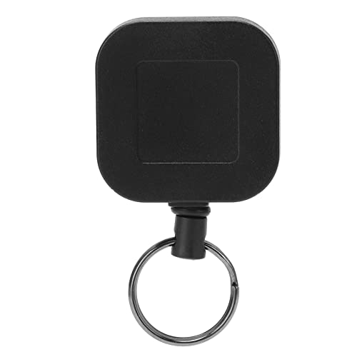 Baxnore Einziehbarer Schlüsselbund schwarzer Resilienz Anti verlorener Schlüsselhalter mit Plastikdrahtseil Langlebig tragbares Design für Home Office Travel Edelstahl Schlüsselbun von Baxnore