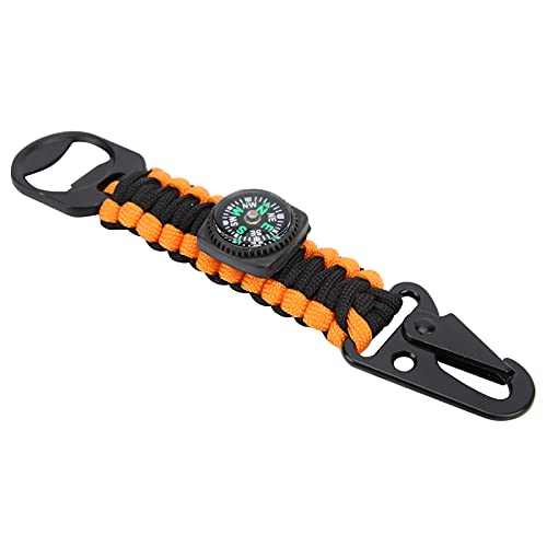 Baxnore Fallschirmkabelkorkenzieher Rucksack Keychain Carabiner Hakenkabelschnalle Notfallüberlebenswerkzeug für Camping -Wanderungen im Freien aus Zinklegungsdarmschnittkabel 16 c von Baxnore