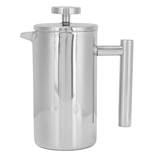 Baxnore Französische Presse Kaffeemaschine Edelstahl Doppelwand Isoliert Dreifachfilter tragbarer Kaffee -Teehersteller für Home Campingreisen haltbar 304 Edelstahl große Kapazität 34 (800 ml) von Baxnore