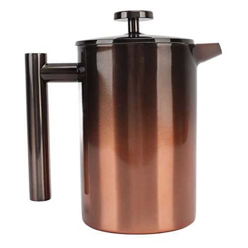 Baxnore French Press Kaffeemaschine aus Edelstahl, doppelwandig, isoliert, Kaffee-/Tee-Presskanne mit Filter für Zuhause, Büro, Camping, Reisen, 304 Edelstahl (800 ml) von Baxnore