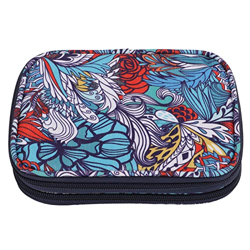 Baxnore Häkelbeutel großer Kapazität Ethnischer Stil hellfarbene, exquisite Stricknadelkoffer für Haushaltsnähung Strick -Strick -600D Oxford Tuch von Baxnore