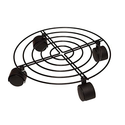 Baxnore Hochleistungs -Blumen -Topf -Rollenständer, 50 kg Kapazität Eisenpflanze Caddy mit 8 Rädern (4 Bremsräder), Mobile Basis für Topfpflanzen Fässer von Baxnore