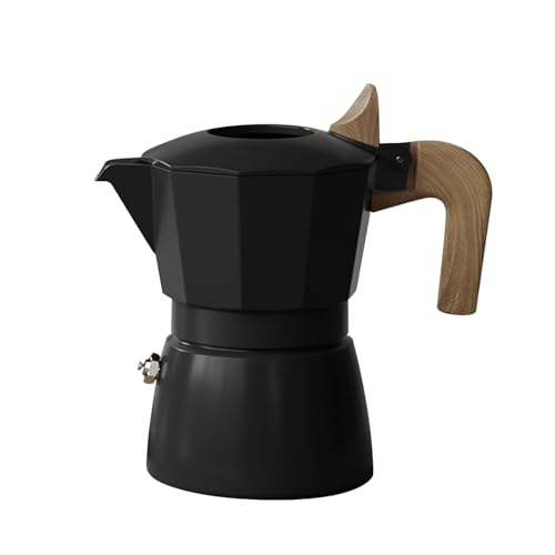 Baxnore Kaffeemaschine Kaffee mit Aluminiumlegierung mit Doppelventilen, tragbares Design für Campingkeramik im Freien (Schwarz) von Baxnore