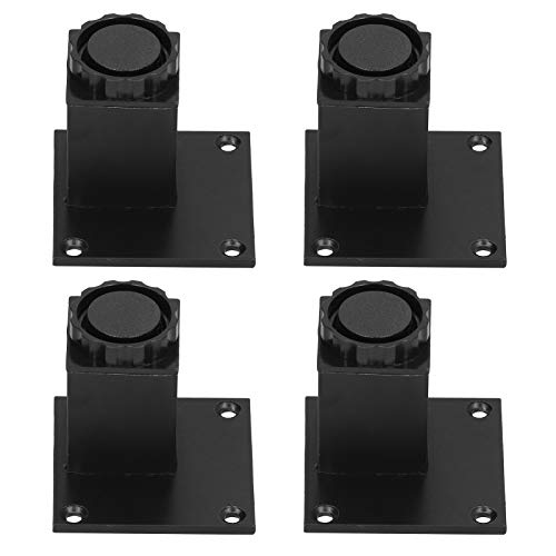 Baxnore Möbelbeine verstellbare Höhe Aluminiumlegierung Quadratstütze Stütze Füße schwere stabil für Sofa Schrankbett Tisch Schwarz 4pcs Set 15mm Höhenanpassung (Quadratschrank Füße 60 mm schwarz) von Baxnore