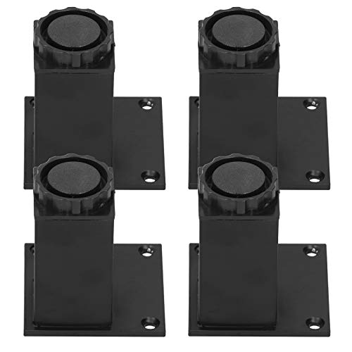 Baxnore Möbelbeine verstellbare Höhe Aluminiumlegierung Quadratstütze Stütze Füße schwere stabil für Sofa Schrankbett Tisch Schwarz 4pcs Set 15mm Höhenanpassung (Quadratschrank Füße 80 mm schwarz) von Baxnore