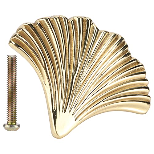 Baxnore Möbelgriff Messing Schrankgriff Tür Ziehen Elegante Ginkgo Blatt Design Moderner nordischer chinesischer Stil Langlebige Hardware für Schränke Schubladen Dressing Tische 1 von Baxnore