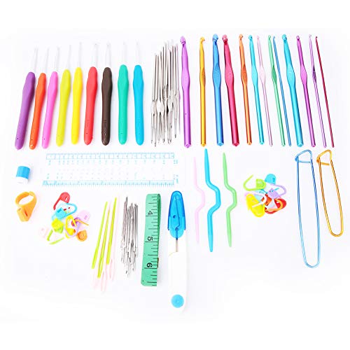 Baxnore Professionelles Häkchen -Haken -Set 34pcs Strick -Kit mit Edelstahl Aluminiumoxid Soft Griff Haken Stichmarkierungen Nadeln Schere Klebeband Messen Komplett Handwerksnähwer Baxnore Professionelles Häkchen -Haken -Set 34pcs Strick -Kit mit Edelstahl Aluminiumoxid Soft Griff Haken Stichmarkierungen Nadeln Schere Klebeband Messen Komplett Handwerksnähwer von Baxnore