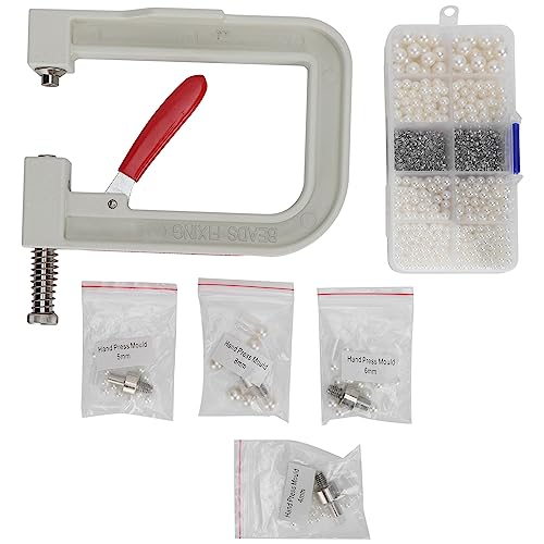 Baxnore Professionelles Perleneinstellungshandmaschinen -Kit DIY -Handwerkswerkzeug für Kleidungshüte Schuhe Schmuck 850 Klauennägel 850 Perlen Plastikmaterial von Baxnore