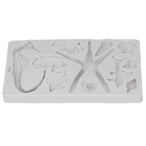 Baxnore Silikonform grauer DIY Seestern Seerhorse Form wiederverwendbares Nicht -Stick -Elastizität Silikon Kuchen Schokolade Eiswürfel Fondantform Form von Baxnore