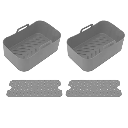 Baxnore Silikonluft -Frittierkorb Matte für nicht stock -rechteckige Fritteusen -Liner mit Entwässerungsfäden, Geschirrspülerzubehör (Schwarz) (Verrotten) (Blau) (Grau) von Baxnore