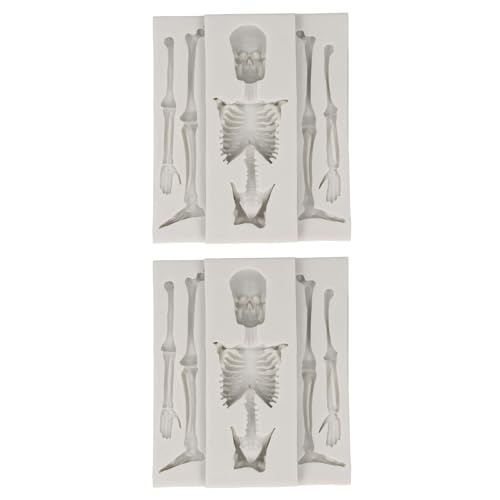 Baxnore Totenkopf Silikon form Premium Qualität wieder verwendbare langlebige Mehrzweck-Backform für Halloween-Partys Geburtstags feiern 2 Stück Set Geschirrs püler sicher Ofen sic von Baxnore