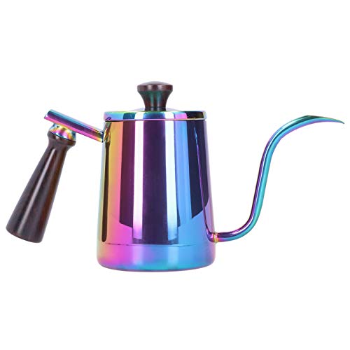 Baxnore Tragbares Gießen über Kaffee kessel, Edelstahl-Gänsehals-Topf mit Holzgriff, langer uf für genaues Tropf brauen, kompakter Kochplatten-Wasserkocher für Home Cafe (700 ml) von Baxnore